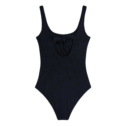 Black - Back - Chelsea Peers Womens-Ladies Textured Sweetheart One Piece Swimsuit