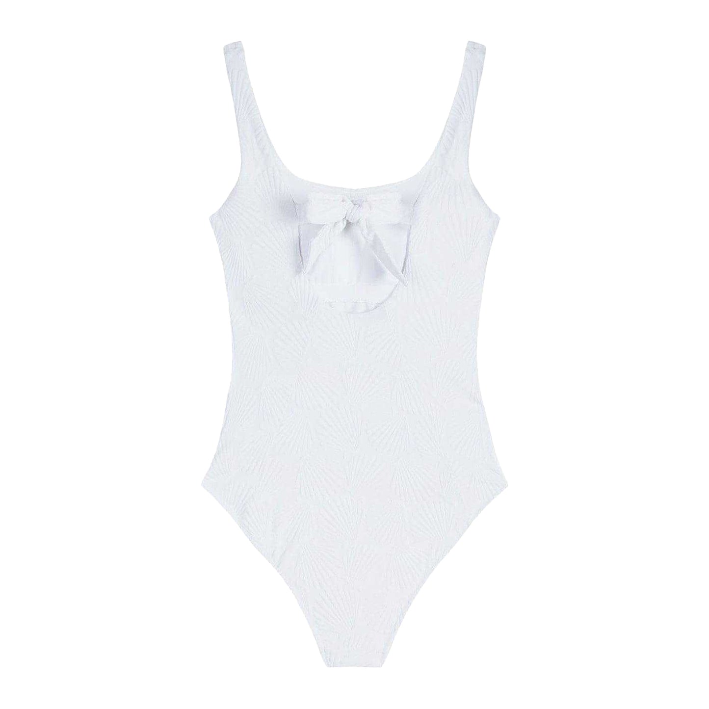White - Back - Chelsea Peers Womens-Ladies Textured Sweetheart One Piece Swimsuit