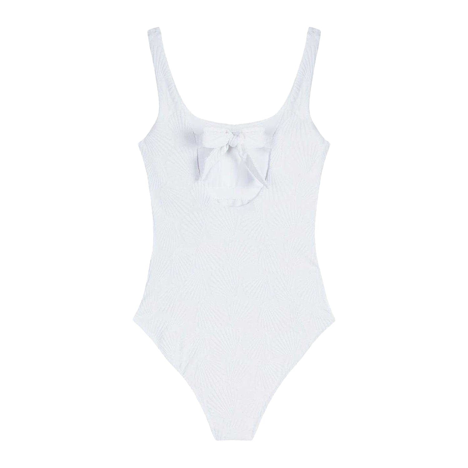 White - Back - Chelsea Peers Womens-Ladies Textured Sweetheart One Piece Swimsuit