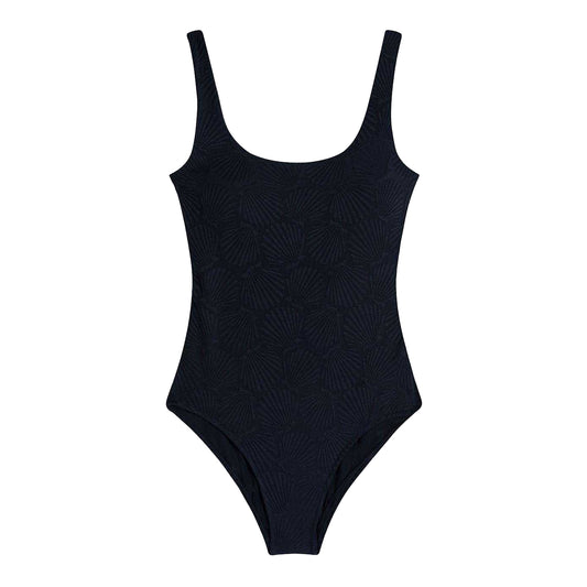 Black - Front - Chelsea Peers Womens-Ladies Textured Sweetheart One Piece Swimsuit