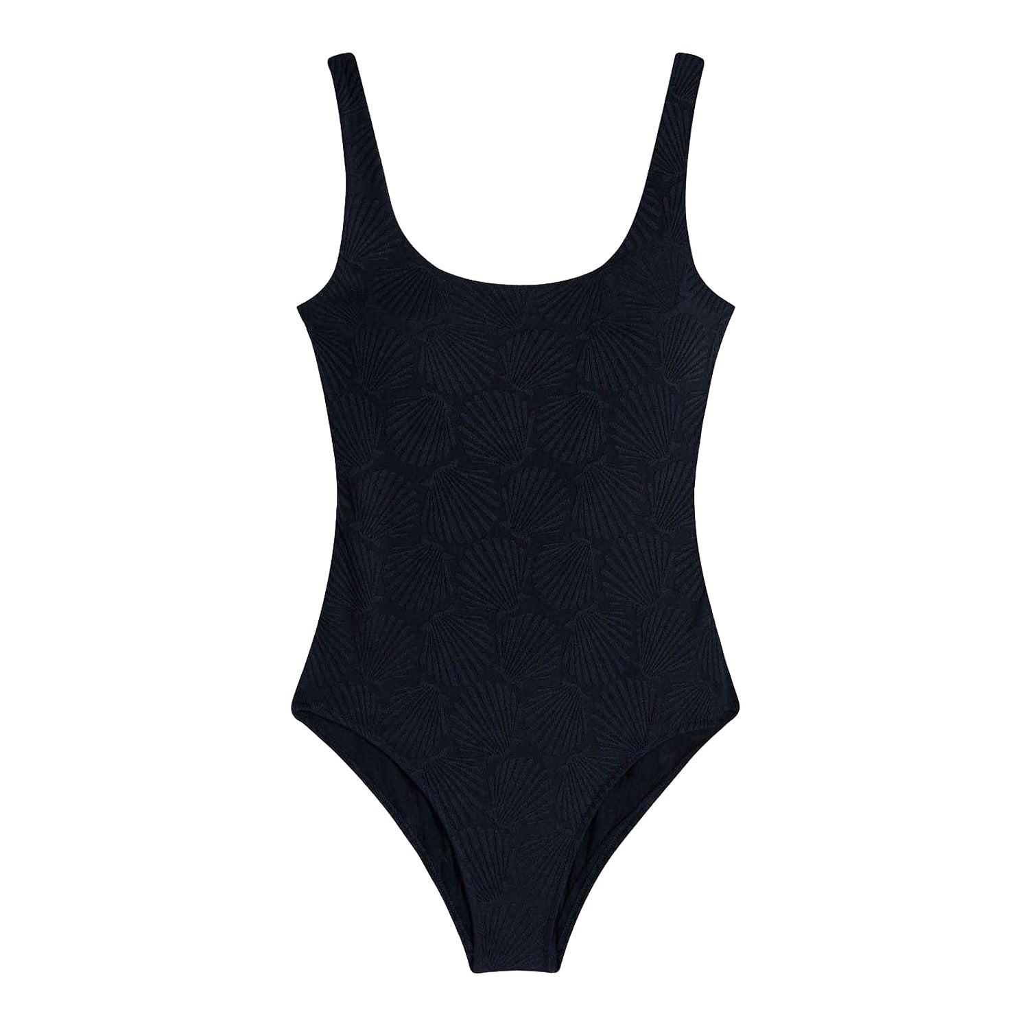Black - Front - Chelsea Peers Womens-Ladies Textured Sweetheart One Piece Swimsuit