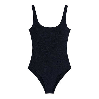 Black - Front - Chelsea Peers Womens-Ladies Textured Sweetheart One Piece Swimsuit