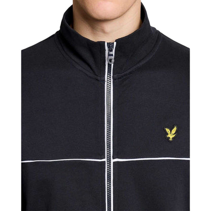 Dark Navy - Side - Lyle & Scott Mens Piped Tracksuit Top