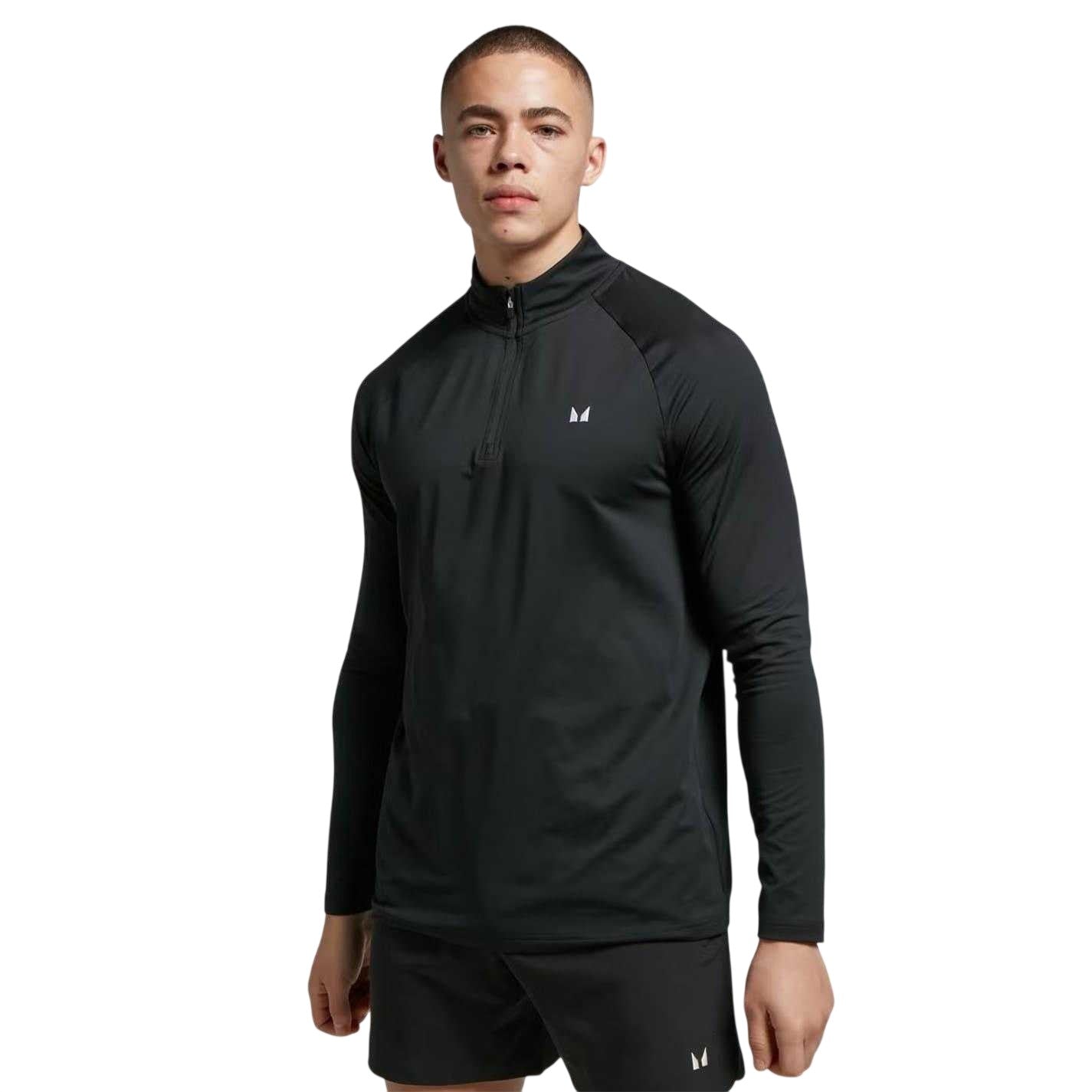 Black - Front - MyProtein Mens Raglan Active Top