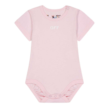 Multicoloured Print - Back - Off White Baby Lettering Crew Neck Bodysuit (Pack of 3)