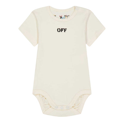 Multicoloured Print - Lifestyle - Off White Baby Lettering Crew Neck Bodysuit (Pack of 3)