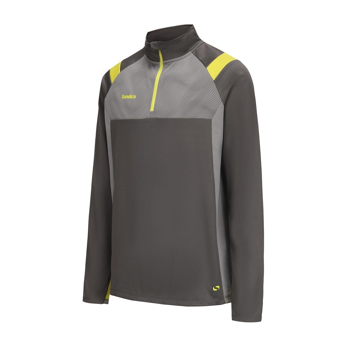 Grey-Green - Side - Sondico Mens Blaze Quarter Zip Football Drill Top