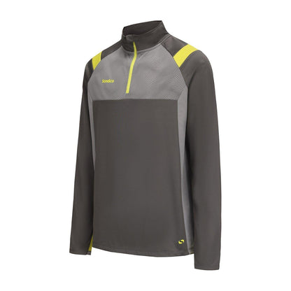 Grey-Green - Side - Sondico Mens Blaze Quarter Zip Football Drill Top