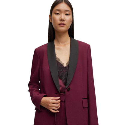 Red - Side - Boss Womens-Ladies Tilby Regular Smock Jacket