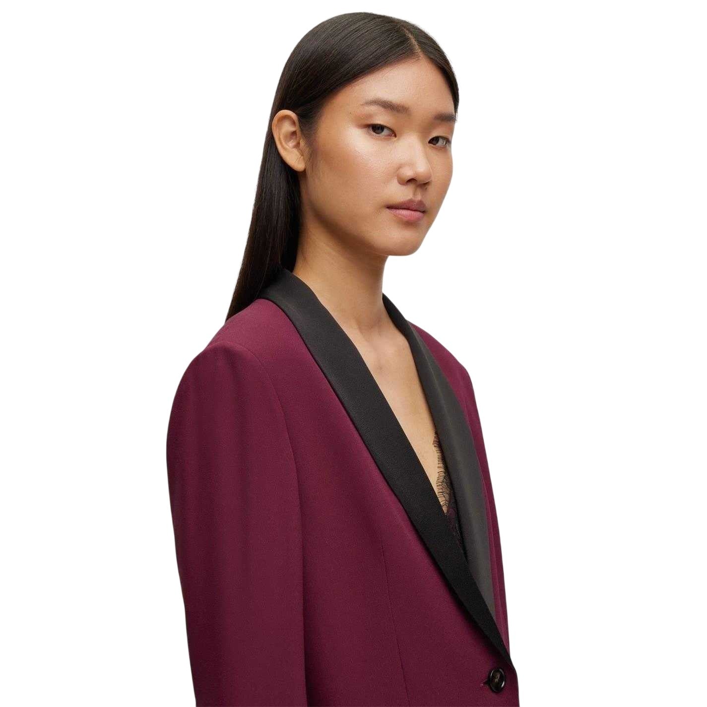 Red - Lifestyle - Boss Womens-Ladies Tilby Regular Smock Jacket