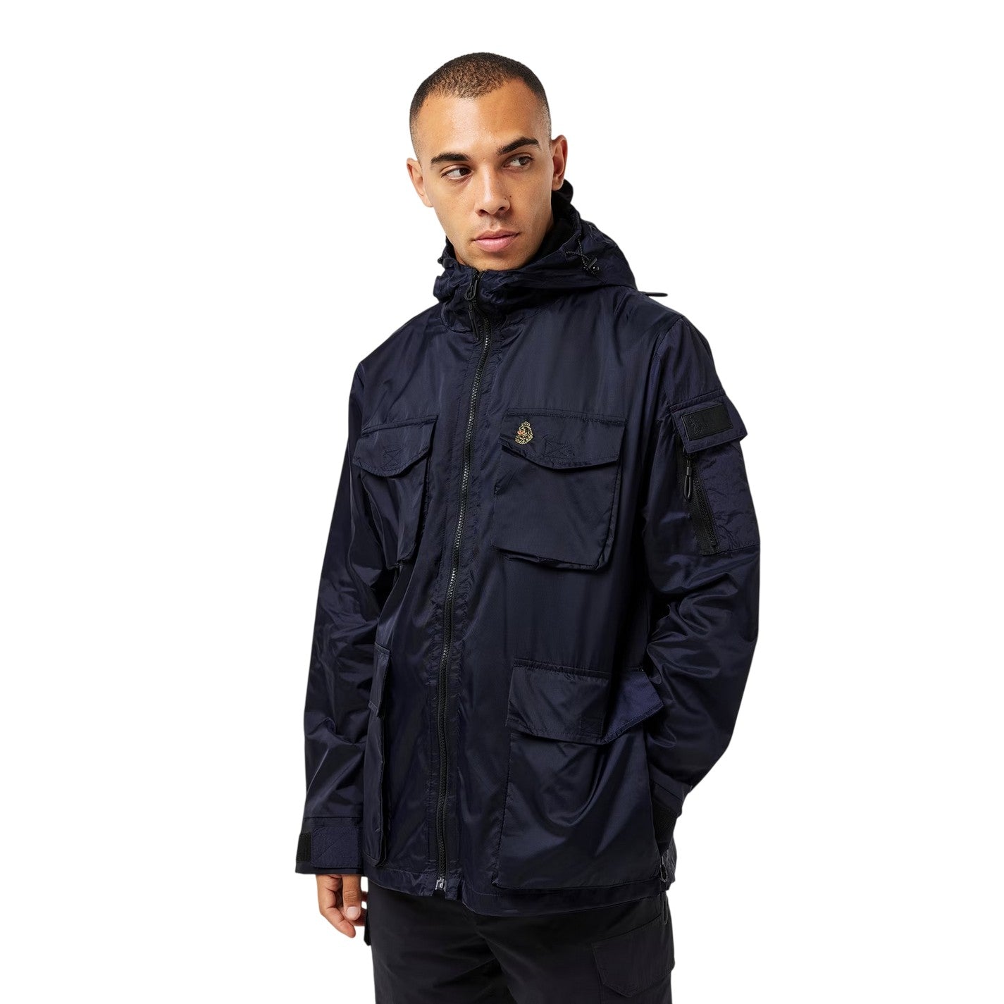 Dark Navy - Side - Luke 1977 Mens Curation Hooded Soft Shell Jacket