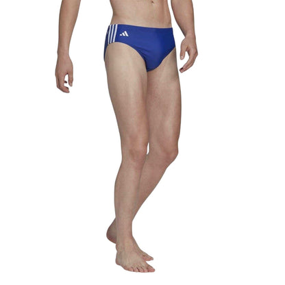 Lucid Blue-White - Lifestyle - Adidas Mens 3 Stripes Swim Briefs