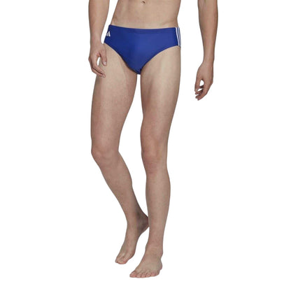 Lucid Blue-White - Pack Shot - Adidas Mens 3 Stripes Swim Briefs