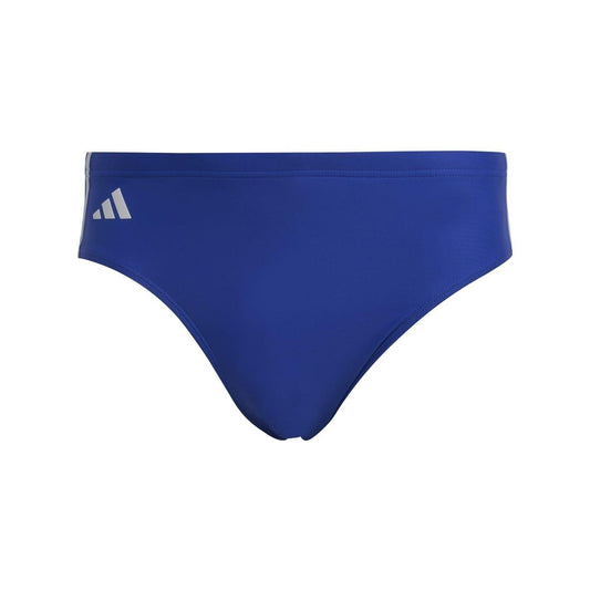 Lucid Blue-White - Front - Adidas Mens 3 Stripes Swim Briefs