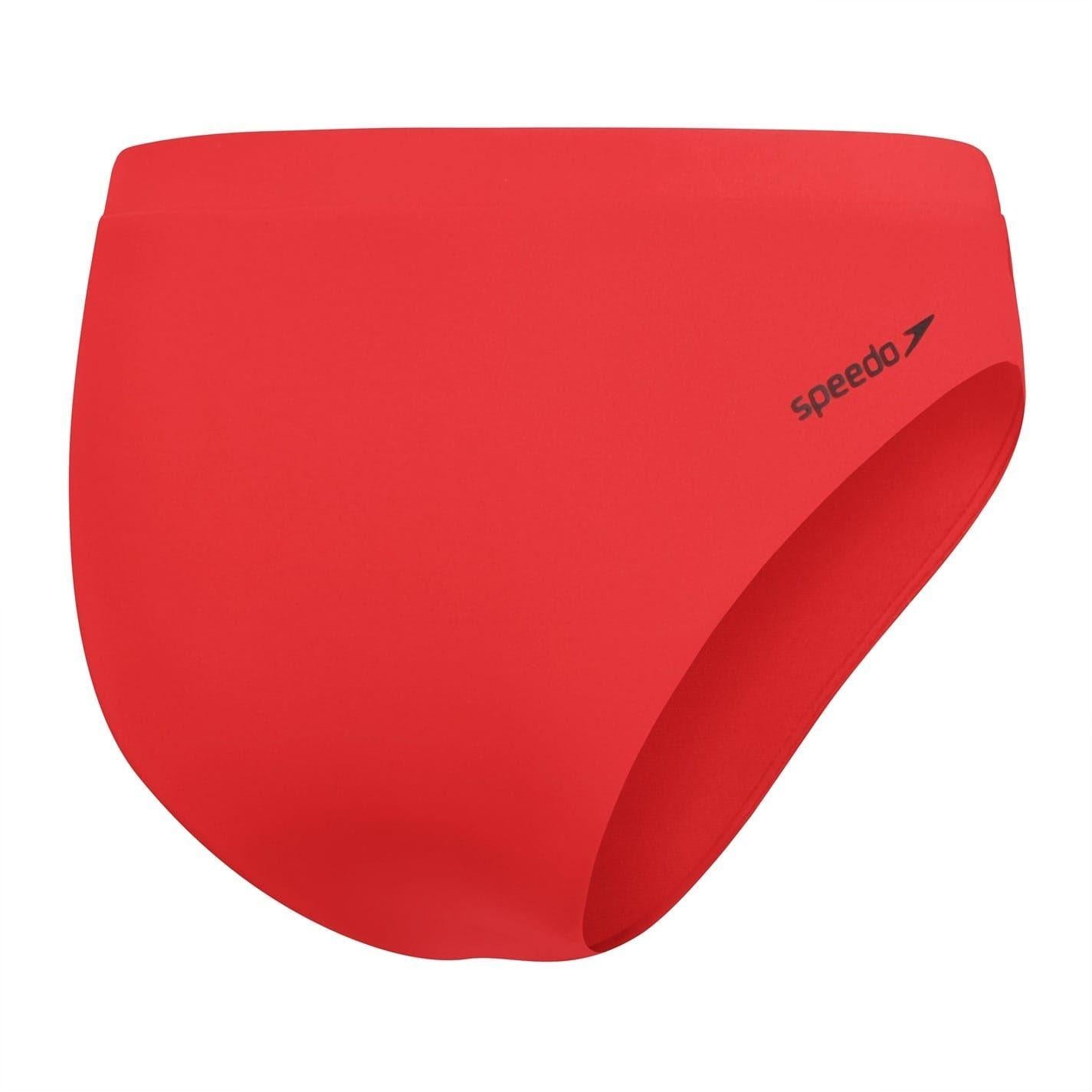 Red - Back - Speedo Womens-Ladies High Waist Swim Briefs