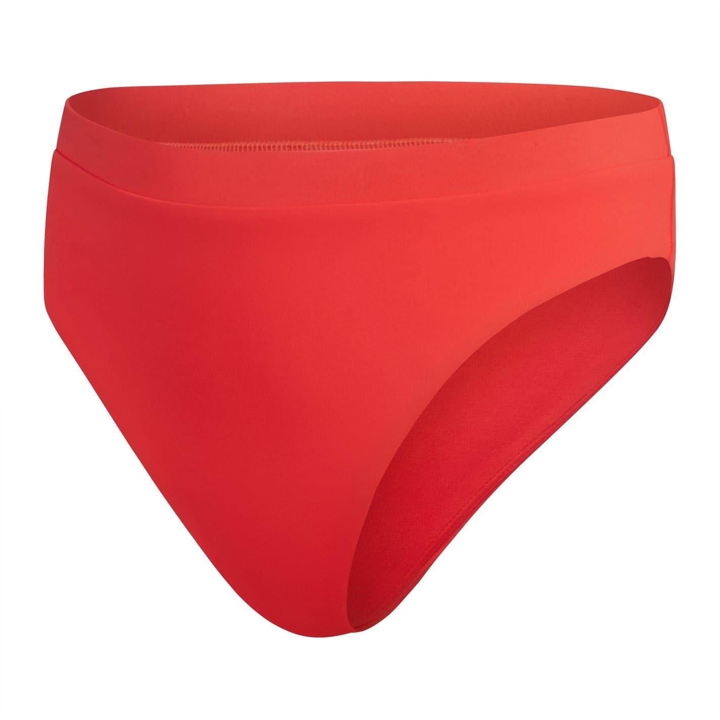 Red - Front - Speedo Womens-Ladies High Waist Swim Briefs