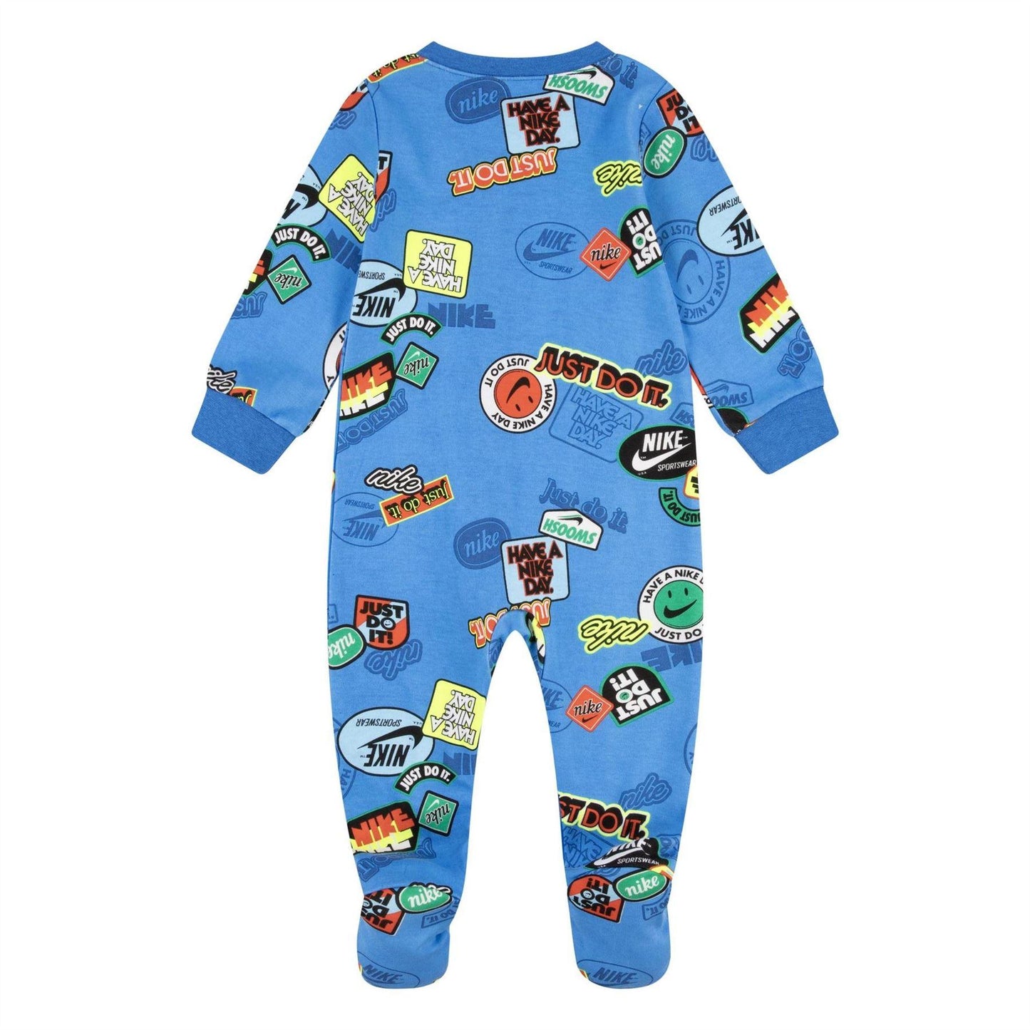 Light Blue - Back - Nike Baby All-Over Print Cotton Sleepsuit