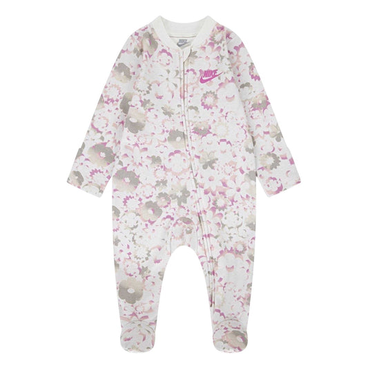 Sail - Front - Nike Baby Girls Floral Sleepsuit