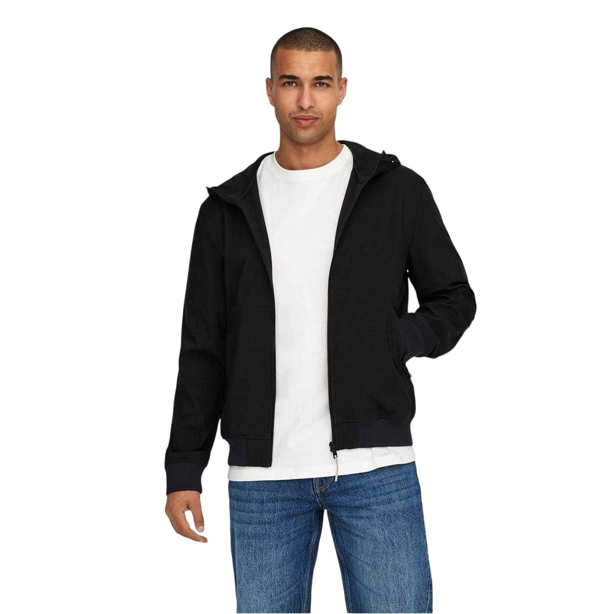 Black - Side - Only Mens Bowie Hooded Soft Shell Jacket