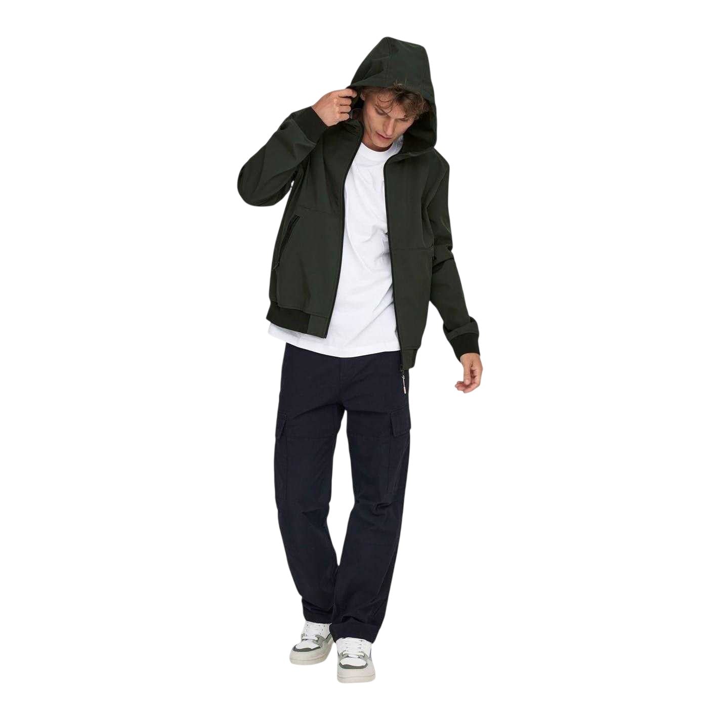 Peat - Side - Only Mens Bowie Hooded Soft Shell Jacket