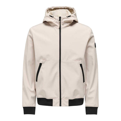 Silver - Front - Only Mens Bowie Hooded Soft Shell Jacket