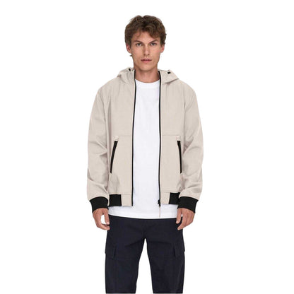 Silver - Side - Only Mens Bowie Hooded Soft Shell Jacket