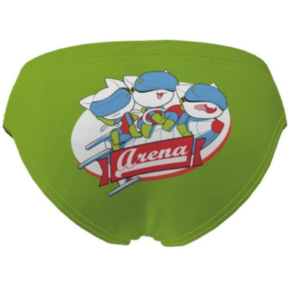 Soft Green - Back - Arena Boys Friends Back Print Swim Briefs