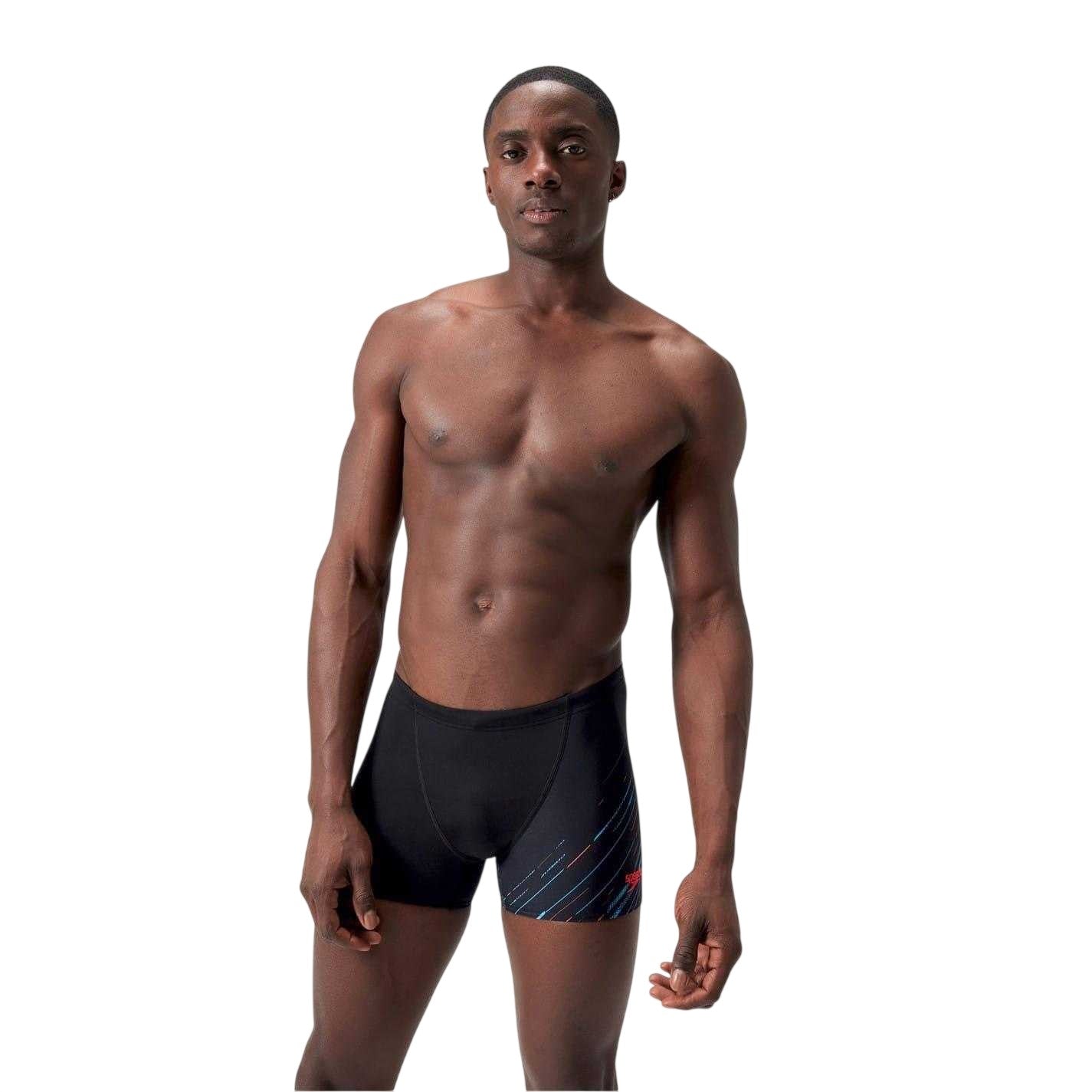 Black-Blue-Red - Lifestyle - Speedo Mens Hboom Graphic Print Jammer Shorts