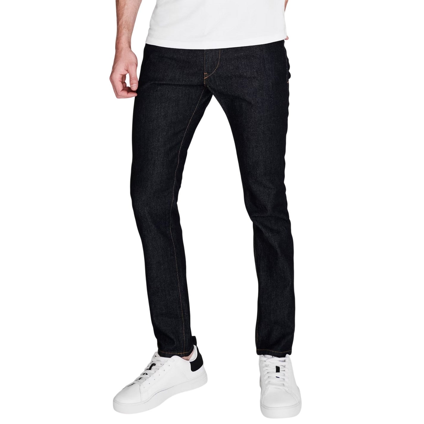 Dark Blue - Side - Diesel Mens Strukt Slim Jeans