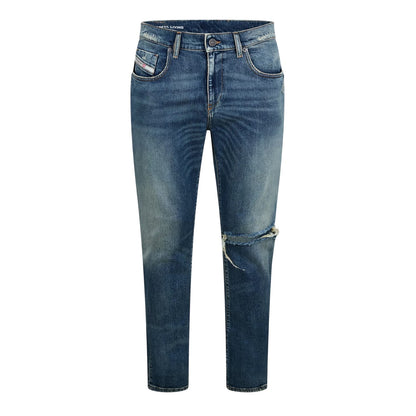 Blue Denim - Front - Diesel Mens Strukt Slim Jeans