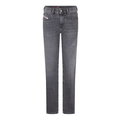 Black-Grey-Denim - Front - Diesel Mens Strukt Slim Jeans