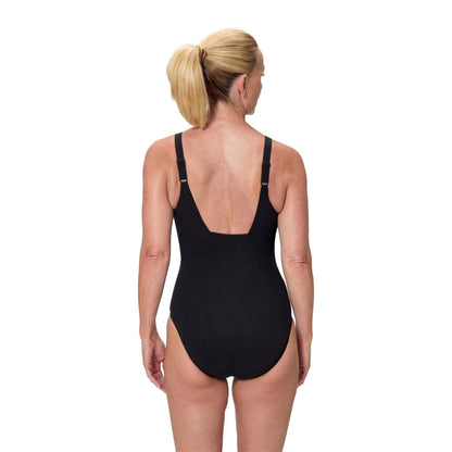 Antracite - Back - Speedo Womens-Ladies Classic One Piece Swimsuit