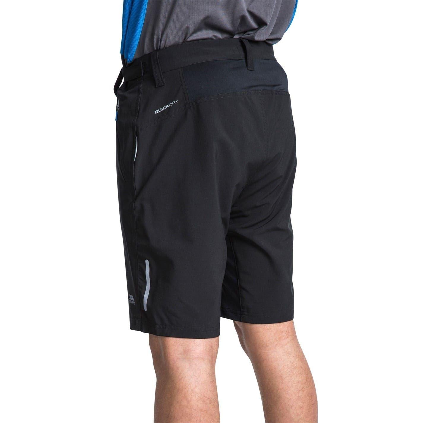 Black - Back - Trespass Mens Malaki Slim Walking Bib Shorts