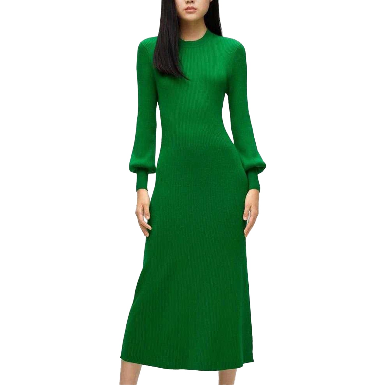 Green - Side - Hugo Womens-Ladies Slopenny Dress