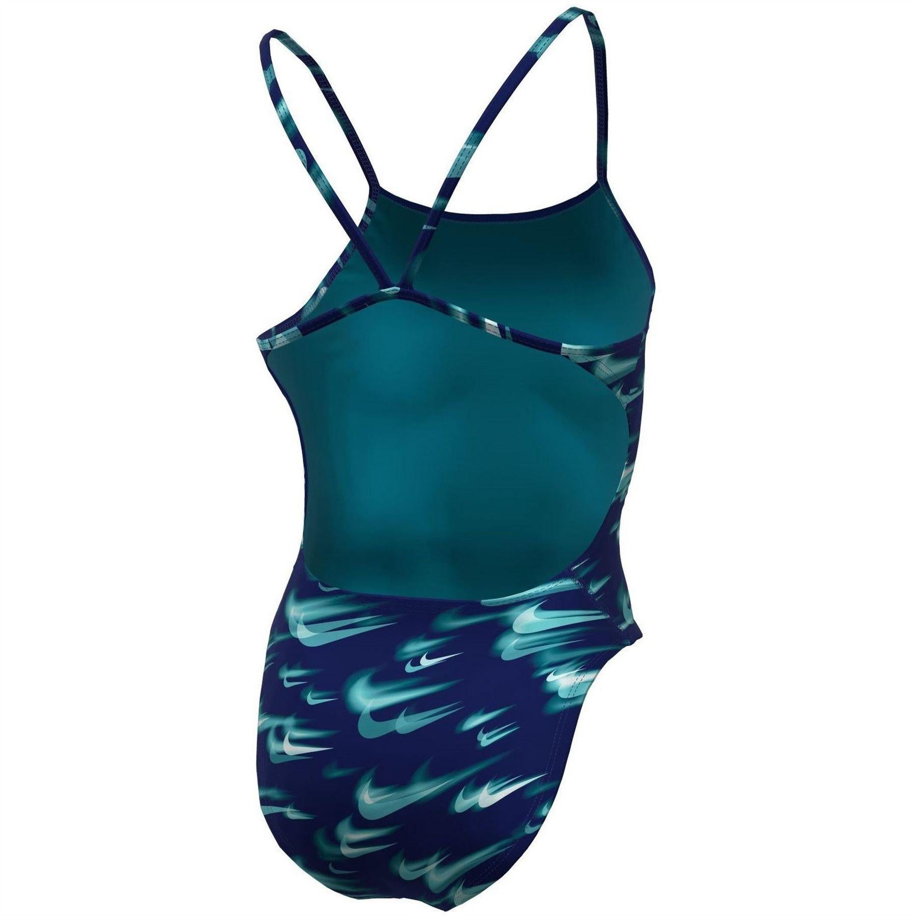 Abyss Blue - Back - Nike Womens-Ladies Repeat Logo One Piece Swimsuit