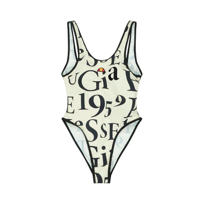 Off White - Front - Ellesse Womens-Ladies Nives Lettering One Piece Swimsuit