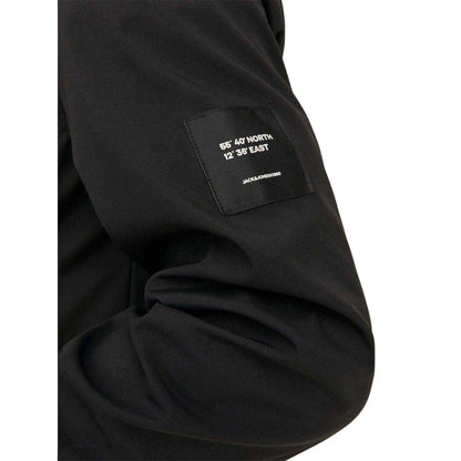 Black - Side - Jack And Jones Mens Hooded Soft Shell Jacket