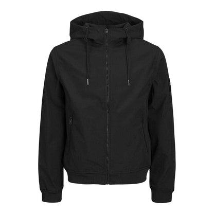 Black - Front - Jack And Jones Mens Hooded Soft Shell Jacket