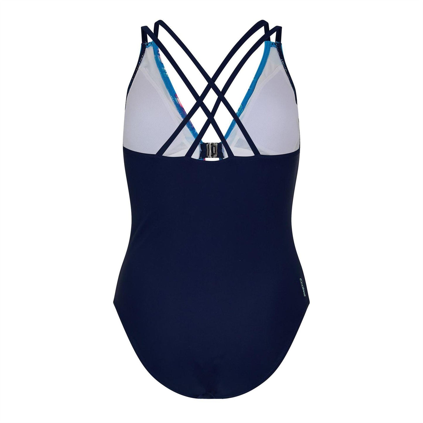 Blue - Back - Zoggs Womens-Ladies Wild Rose Cross Back One Piece Swimsuit