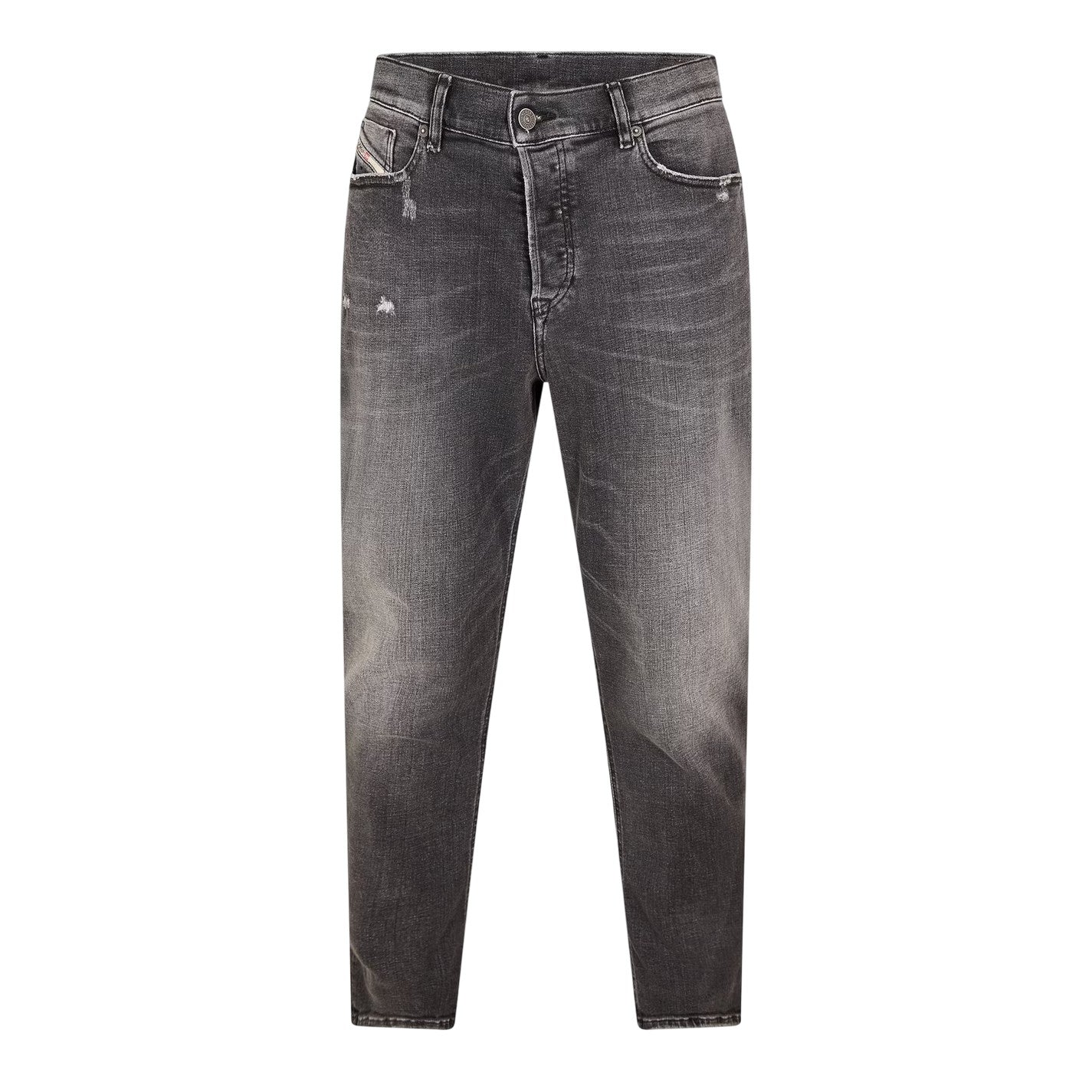 Black-Grey-Denim - Front - Diesel Mens D-Fining Tapered Jeans