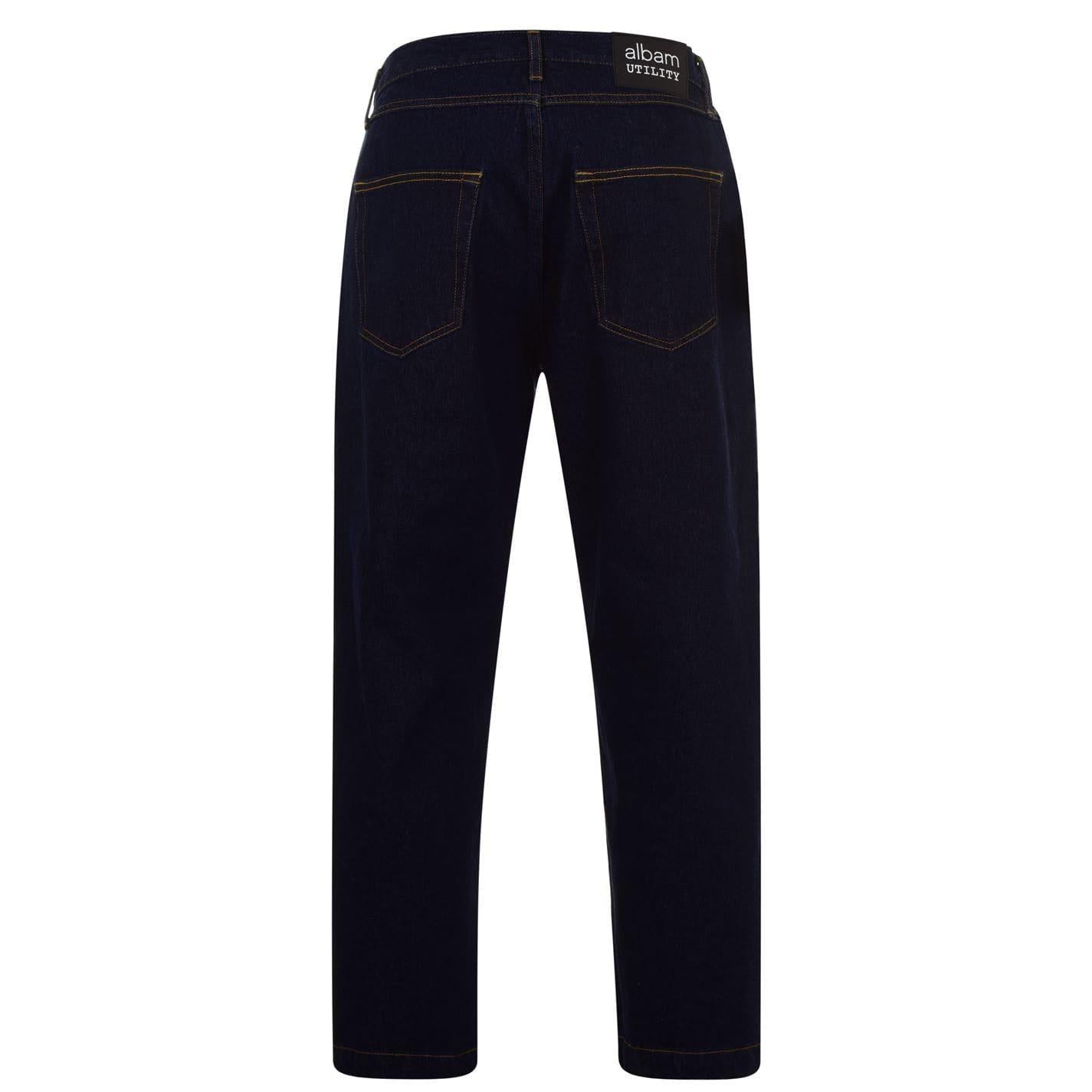 Indigo - Back - Albam Utility Mens Tapered Jeans