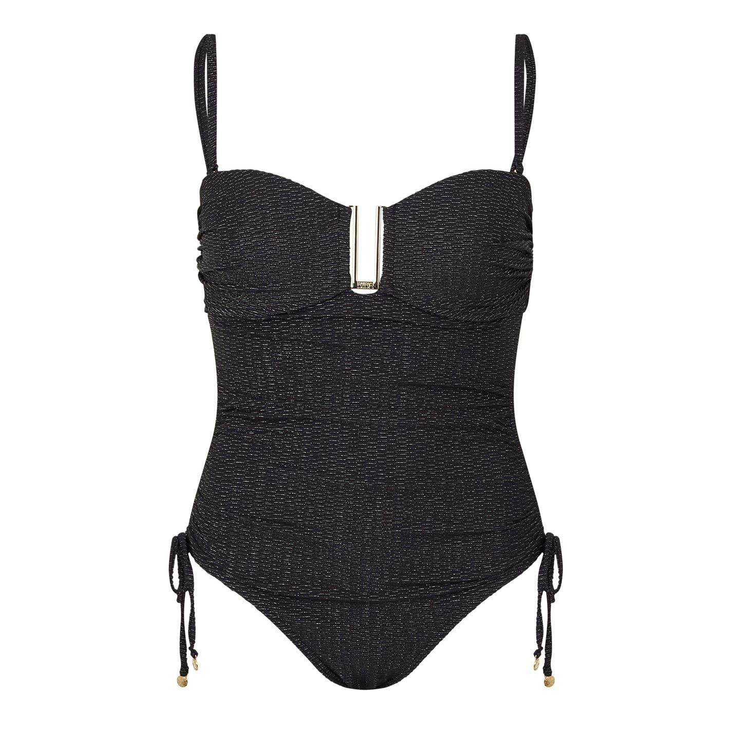 Black - Front - Biba Womens-Ladies Zebra Print One Piece Swimsuit