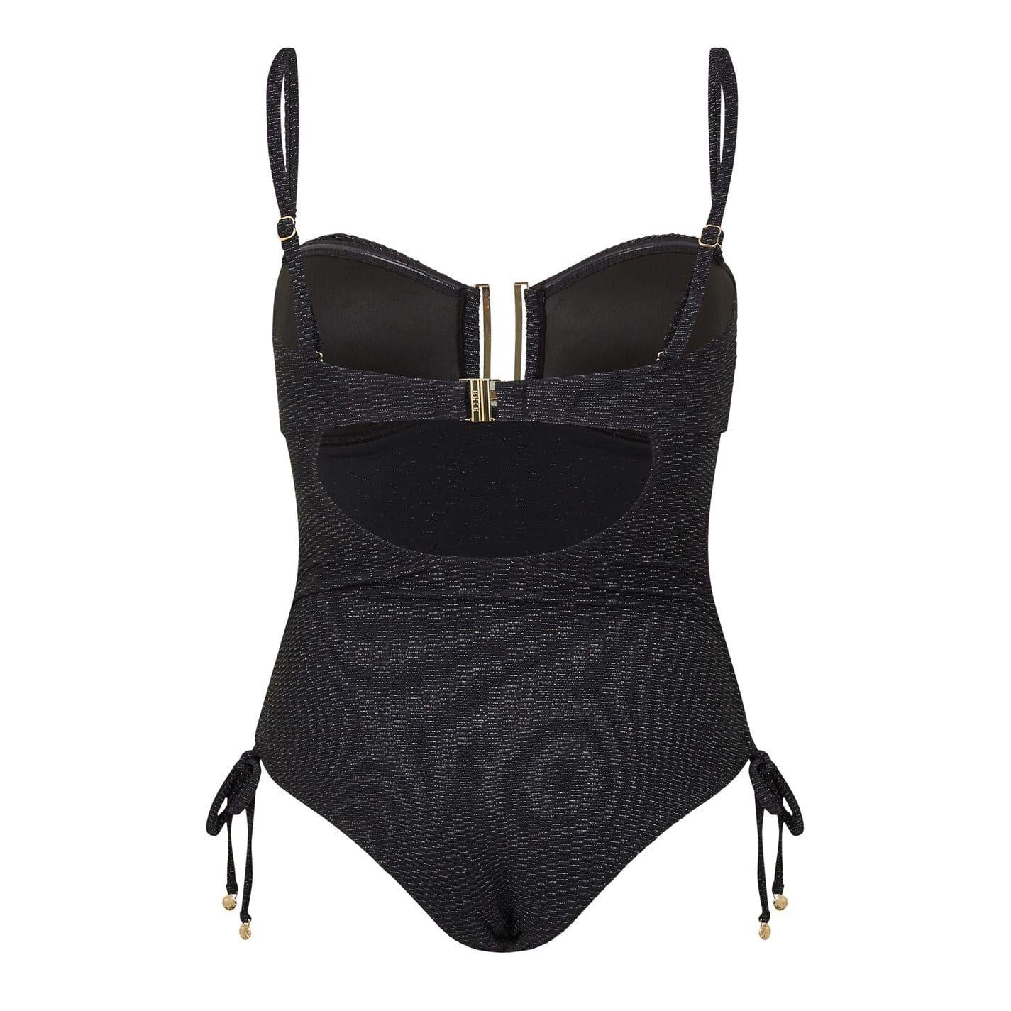 Black - Back - Biba Womens-Ladies Zebra Print One Piece Swimsuit