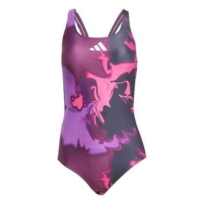 Aurora Green-Ivy Green - Front - Adidas Womens-Ladies Tie Dye One Piece Swimsuit