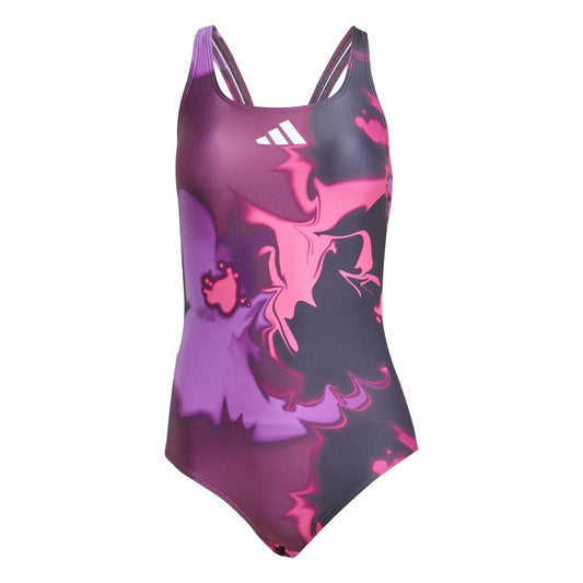 Aurora Green-Ivy Green - Front - Adidas Womens-Ladies Tie Dye One Piece Swimsuit