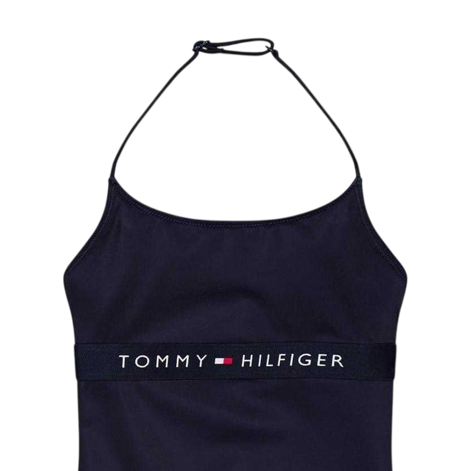 Desert Sky - Side - Tommy Hilfiger Girls Halter Neck One Piece Swimsuit