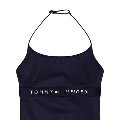 Desert Sky - Side - Tommy Hilfiger Girls Halter Neck One Piece Swimsuit