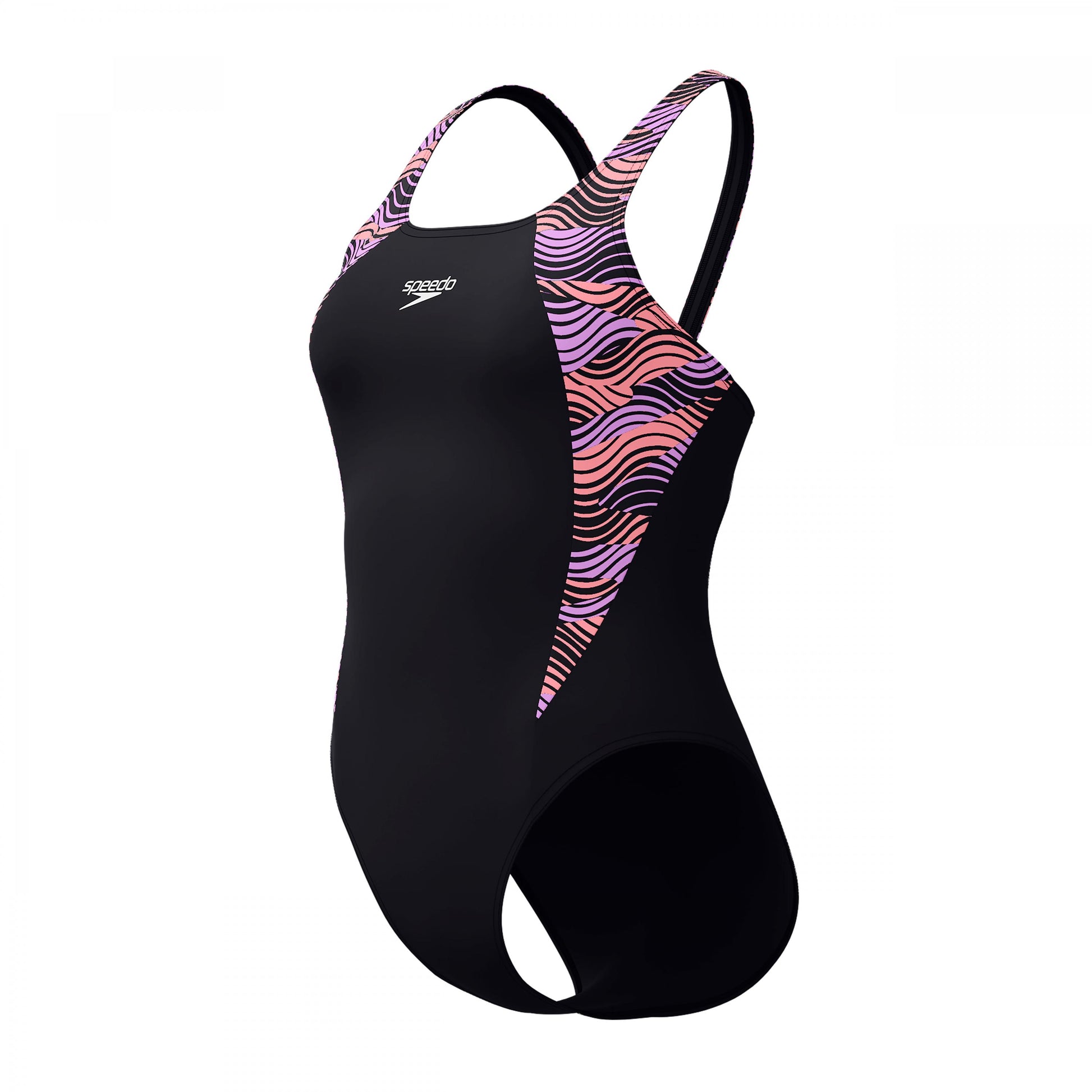 Black - Lifestyle - Speedo Womens-Ladies Hyperboom Splice Muscleback One Piece Swimsuit