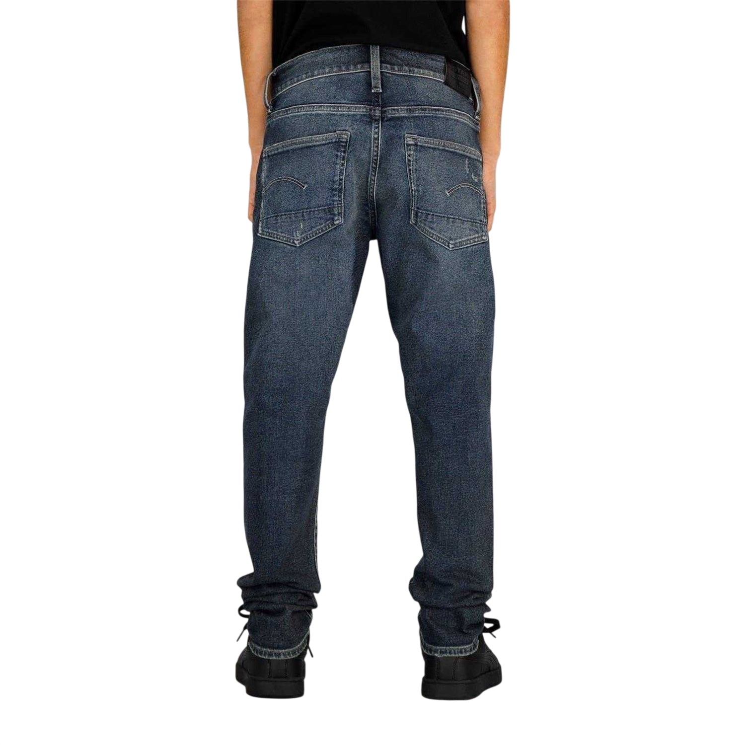 Dark Blue - Back - G-Star Boys Denim Slim Jeans