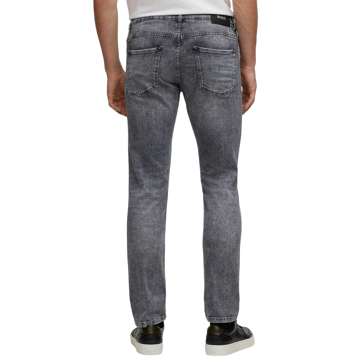 Charcoal - Back - Boss Mens Delaware3 Slim Jeans